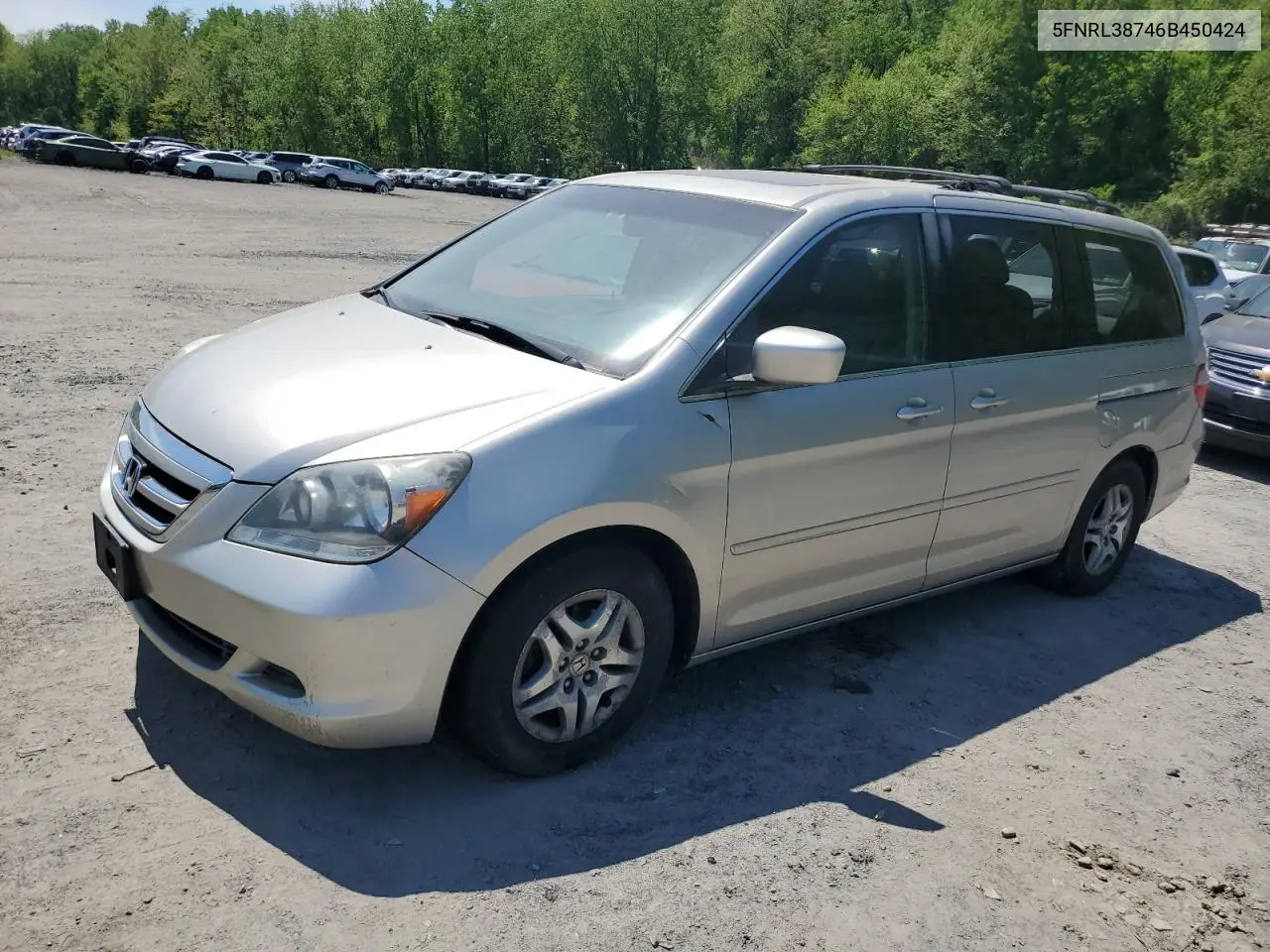 2006 Honda Odyssey Exl VIN: 5FNRL38746B450424 Lot: 56658755