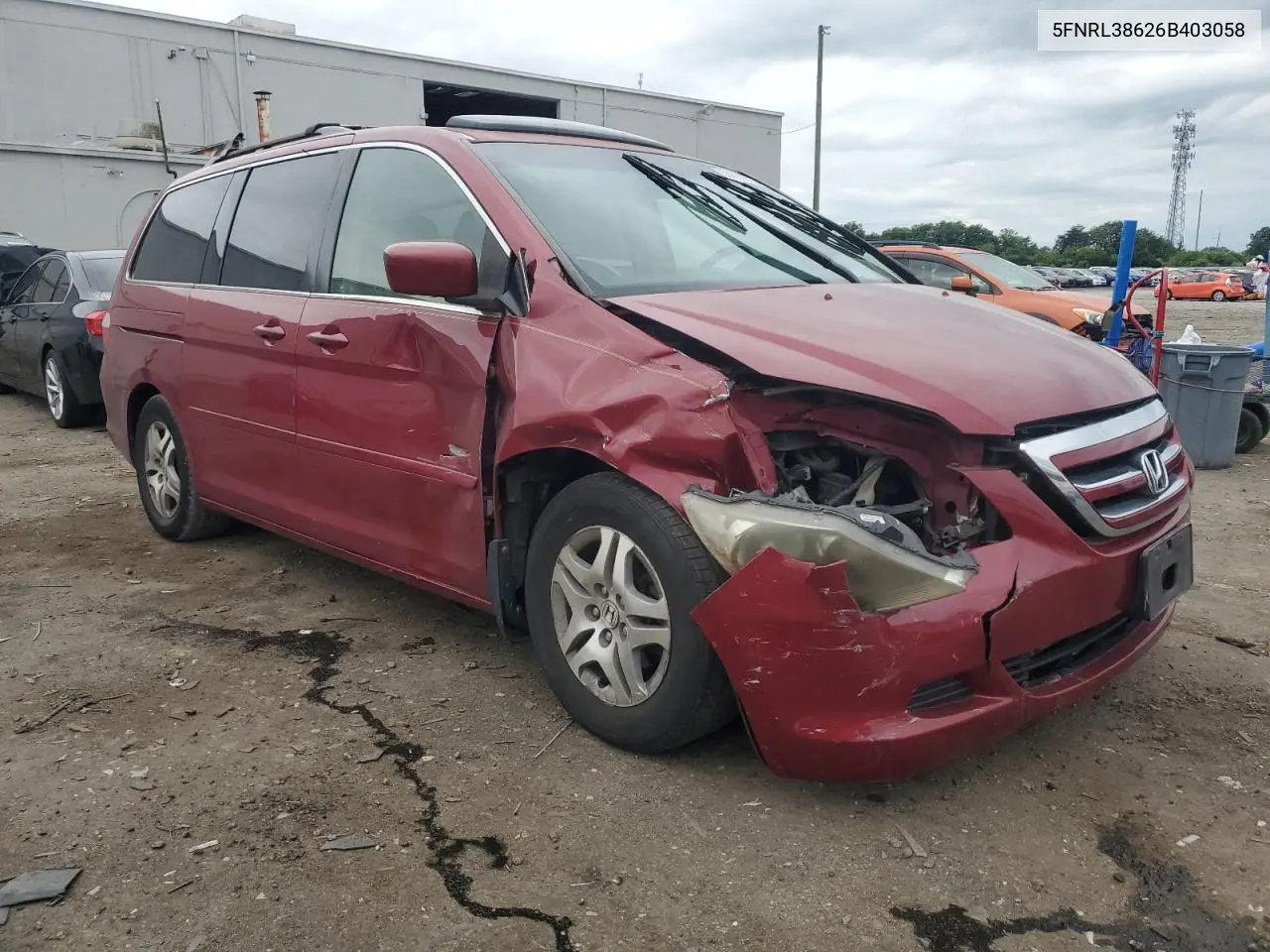 2006 Honda Odyssey Exl VIN: 5FNRL38626B403058 Lot: 56668815