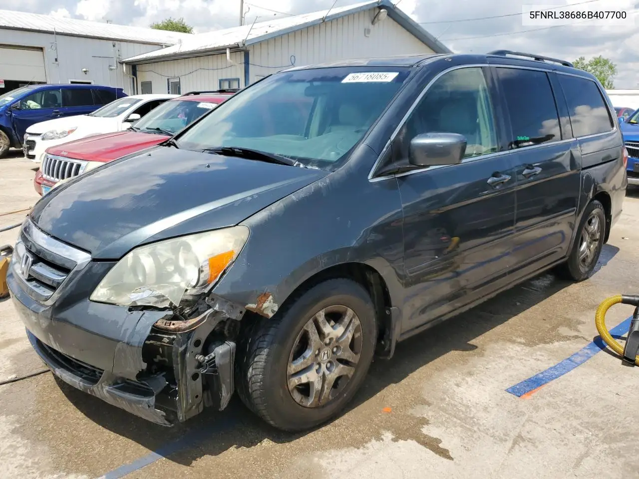2006 Honda Odyssey Exl VIN: 5FNRL38686B407700 Lot: 56718085