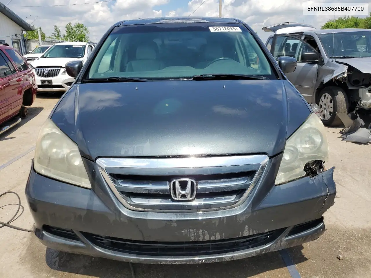 2006 Honda Odyssey Exl VIN: 5FNRL38686B407700 Lot: 56718085