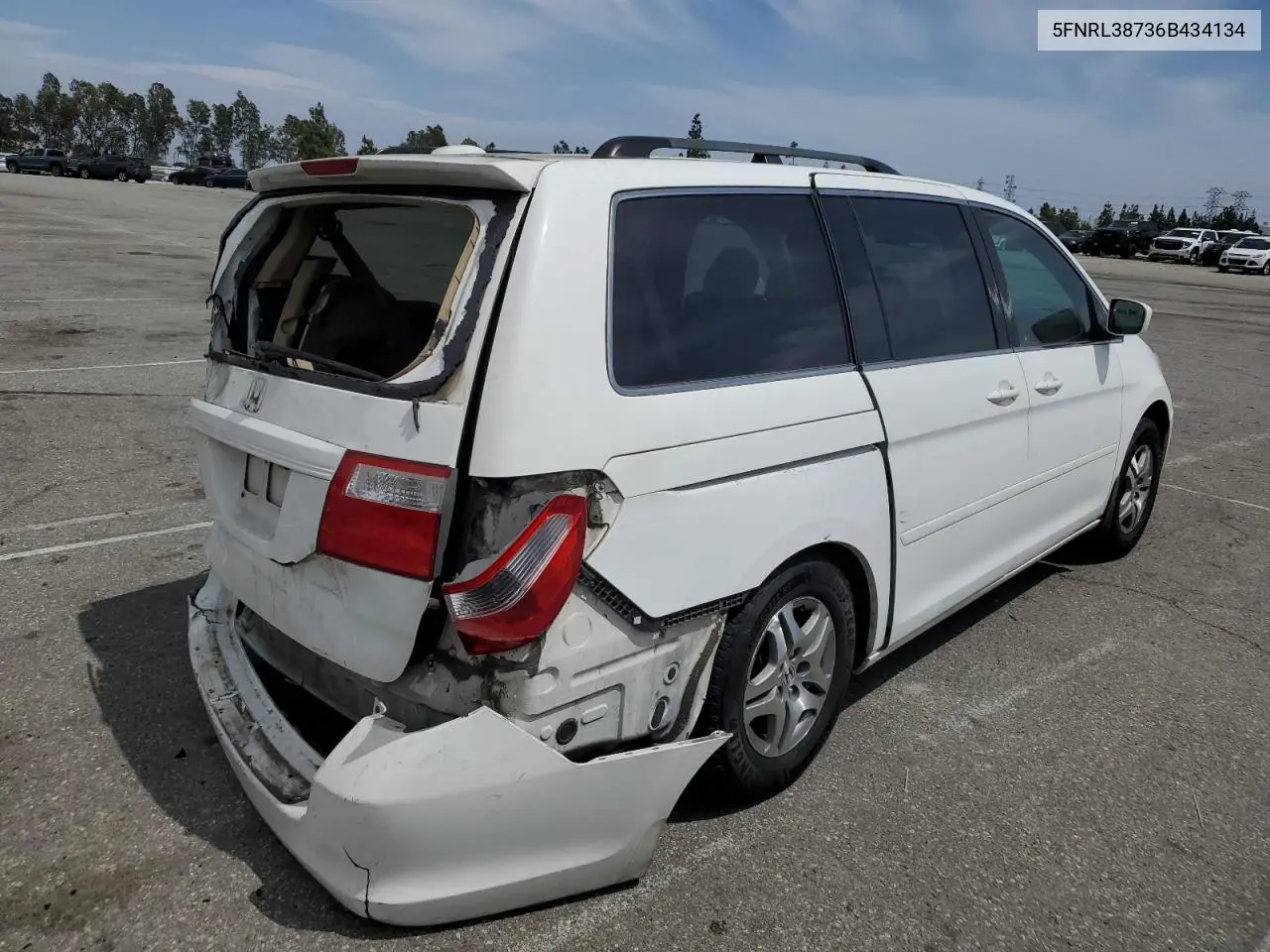 2006 Honda Odyssey Exl VIN: 5FNRL38736B434134 Lot: 56727655