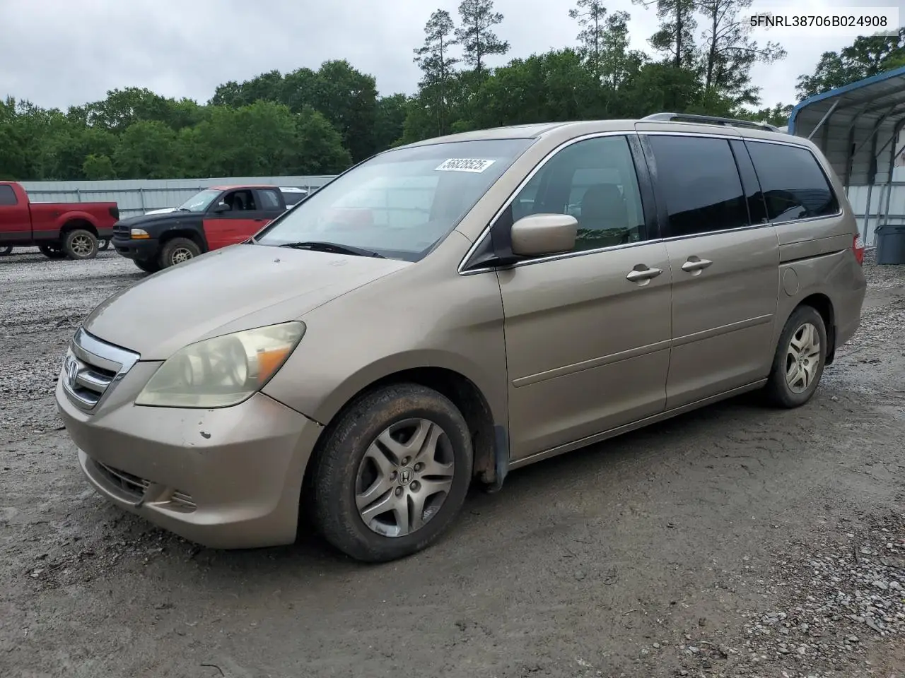 2006 Honda Odyssey Exl VIN: 5FNRL38706B024908 Lot: 56828525