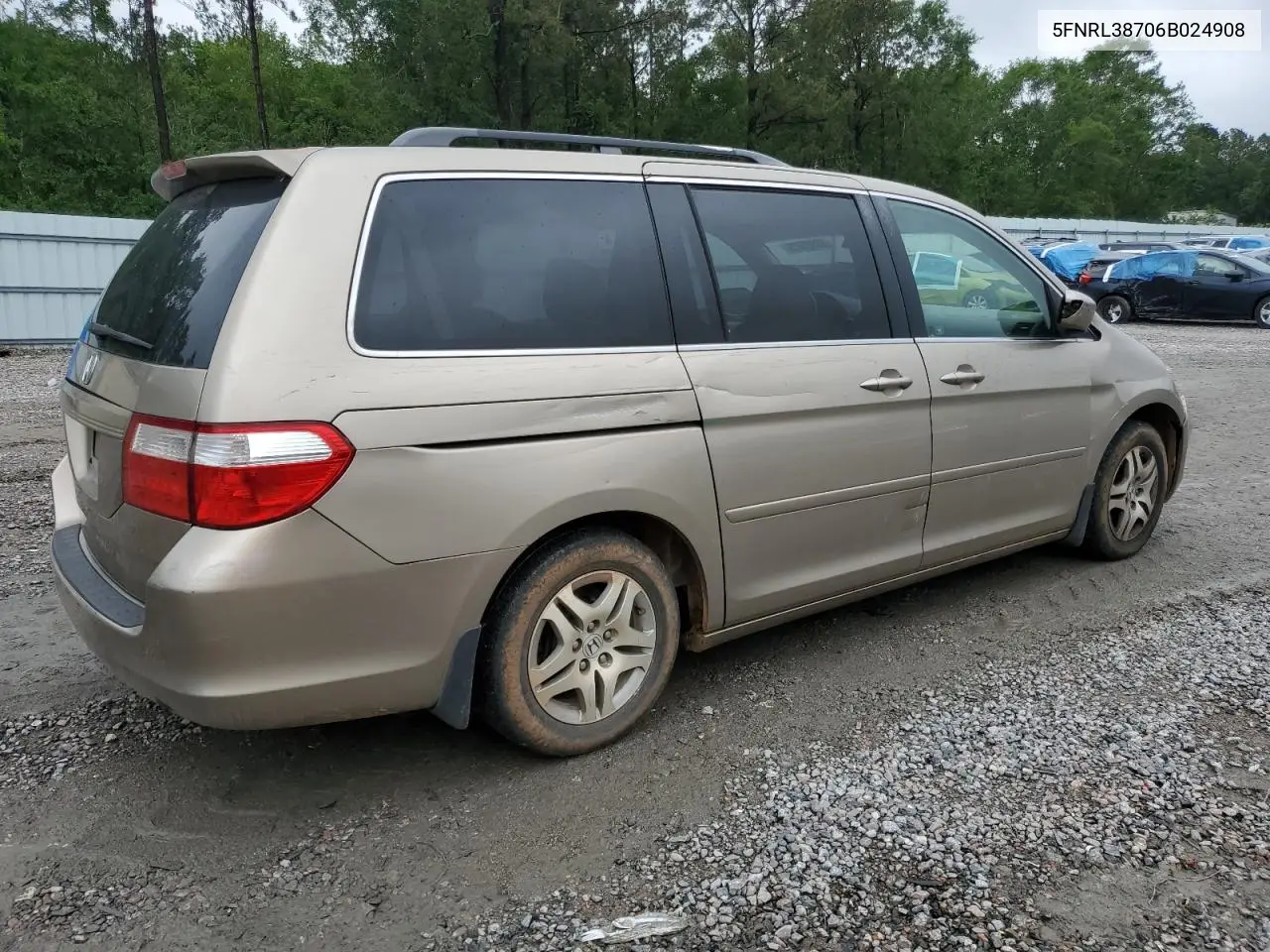 2006 Honda Odyssey Exl VIN: 5FNRL38706B024908 Lot: 56828525