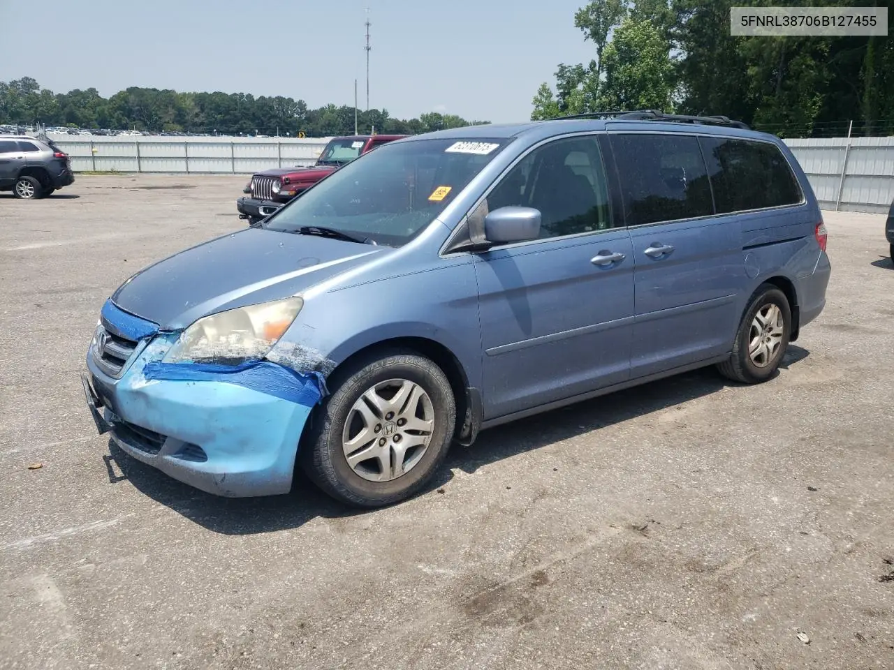 2006 Honda Odyssey Exl VIN: 5FNRL38706B127455 Lot: 62310615