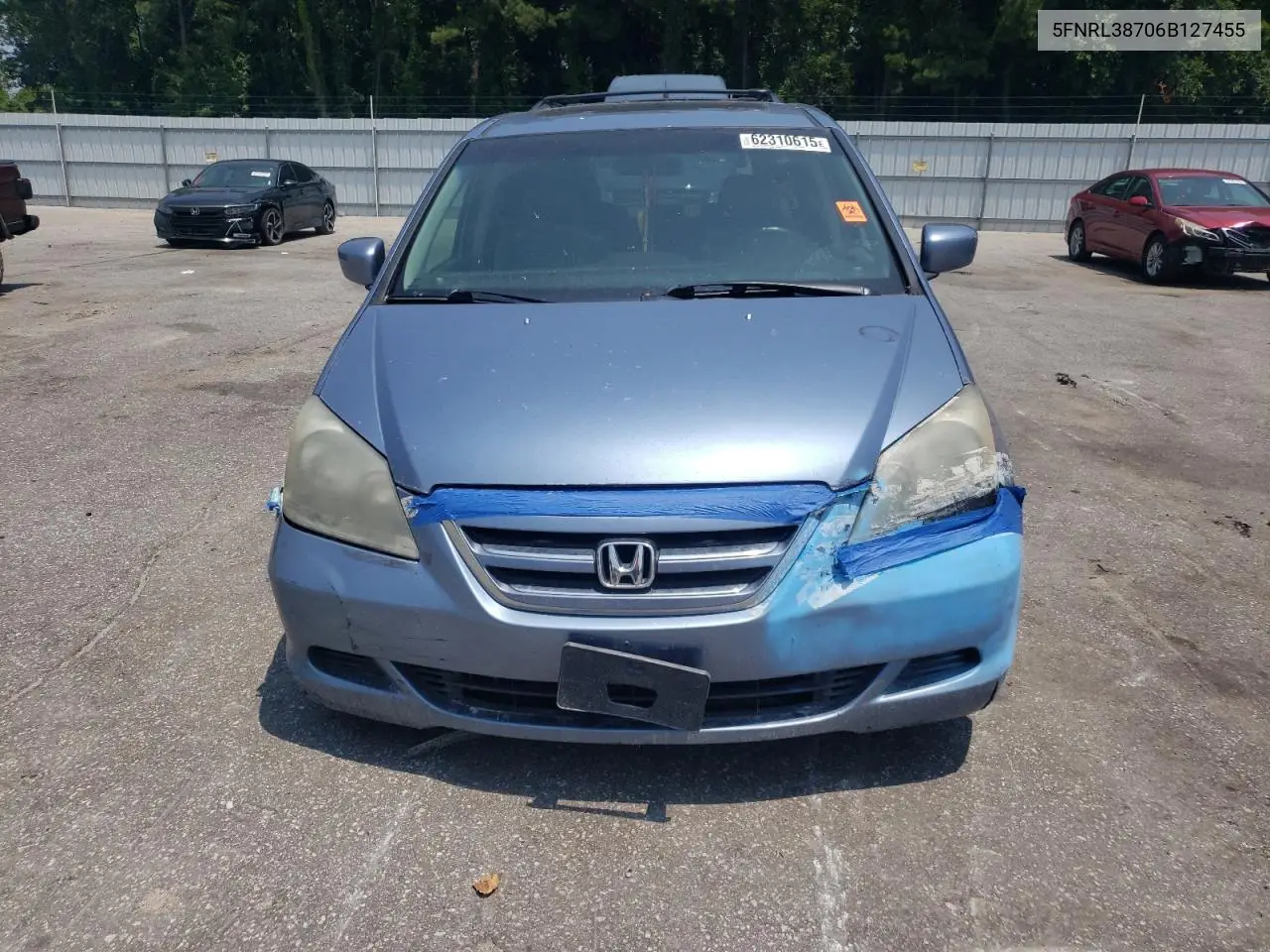 2006 Honda Odyssey Exl VIN: 5FNRL38706B127455 Lot: 62310615
