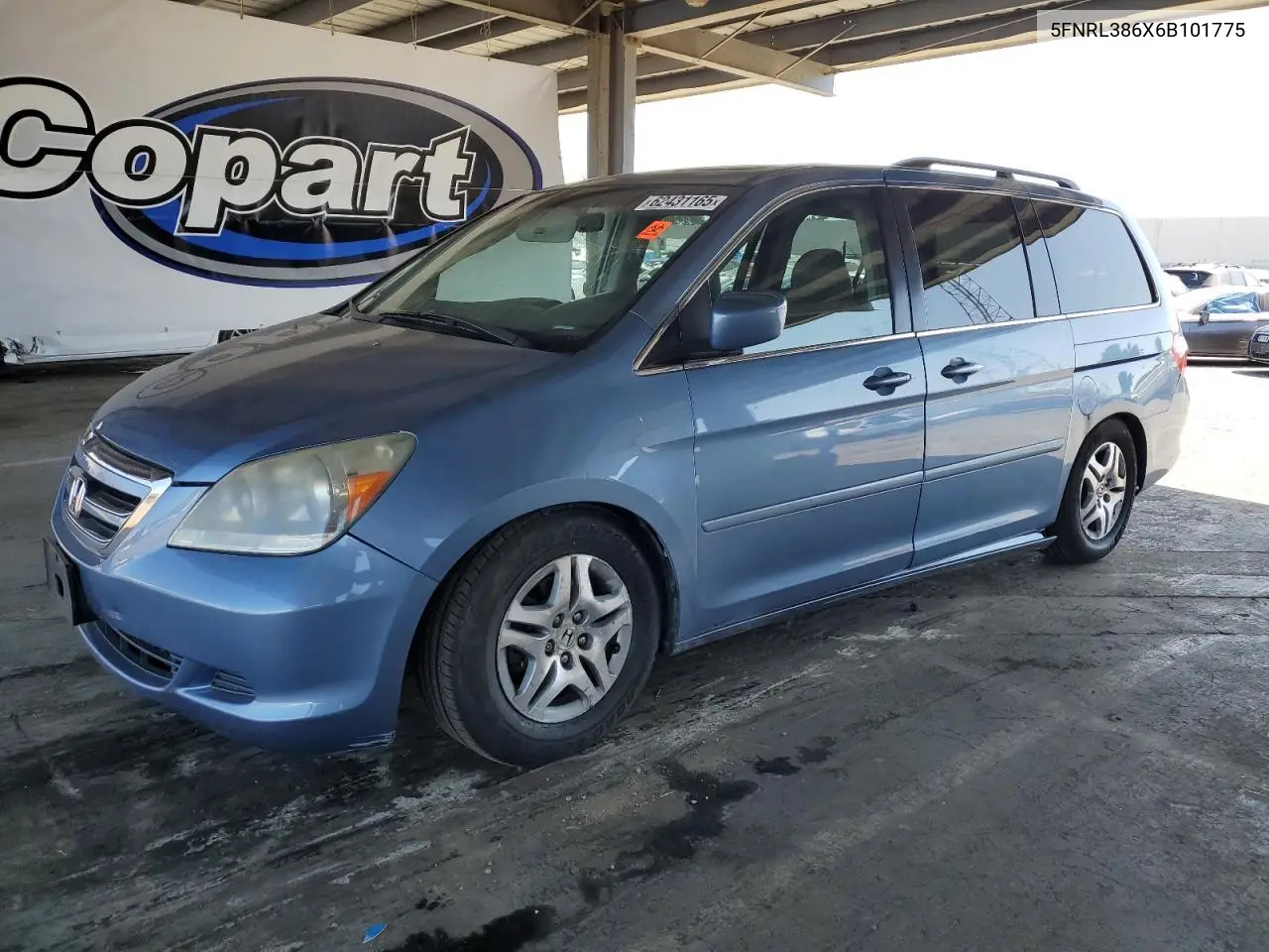 2006 Honda Odyssey Exl VIN: 5FNRL386X6B101775 Lot: 62431165