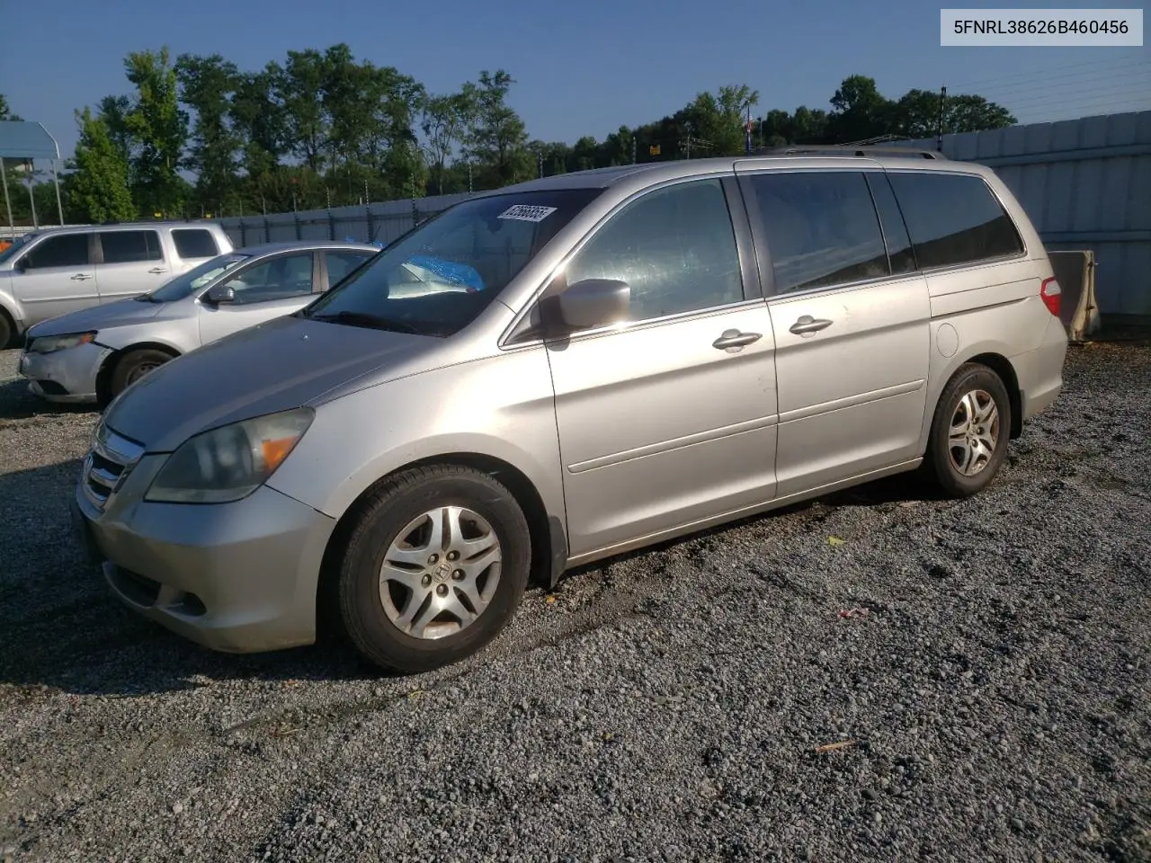 2006 Honda Odyssey Exl VIN: 5FNRL38626B460456 Lot: 62566855