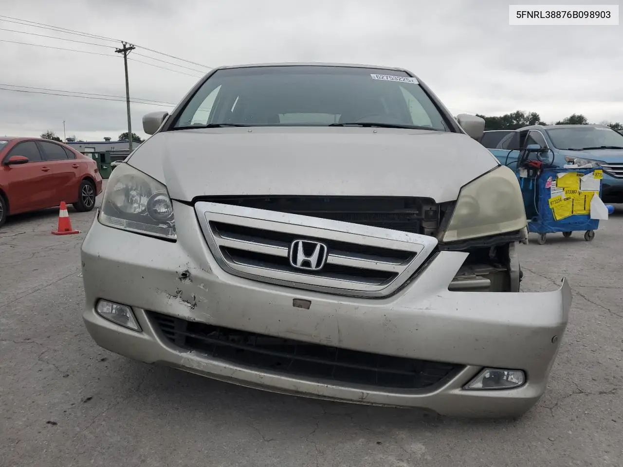 2006 Honda Odyssey Touring VIN: 5FNRL38876B098903 Lot: 62753225