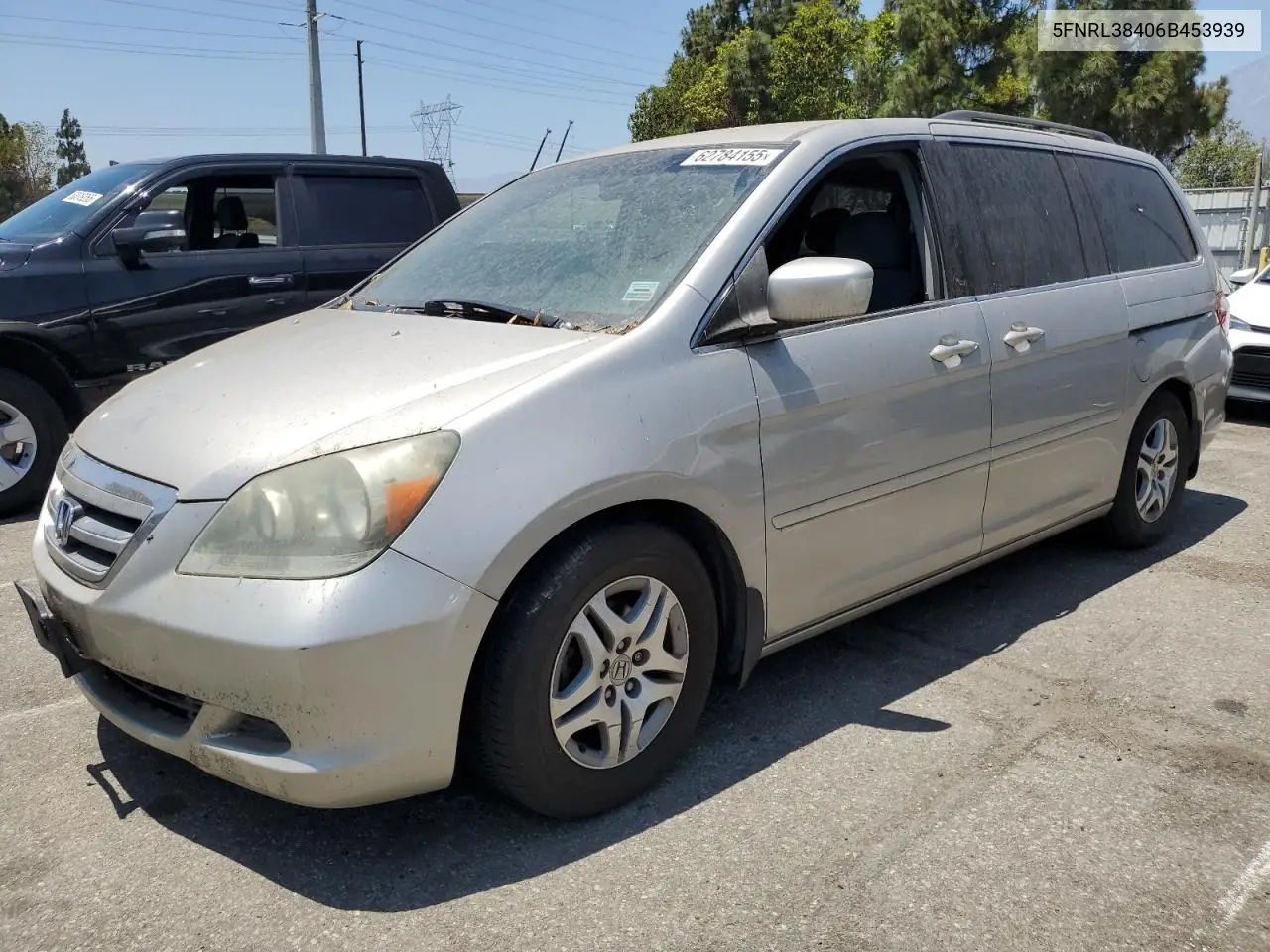 2006 Honda Odyssey Ex VIN: 5FNRL38406B453939 Lot: 62784155