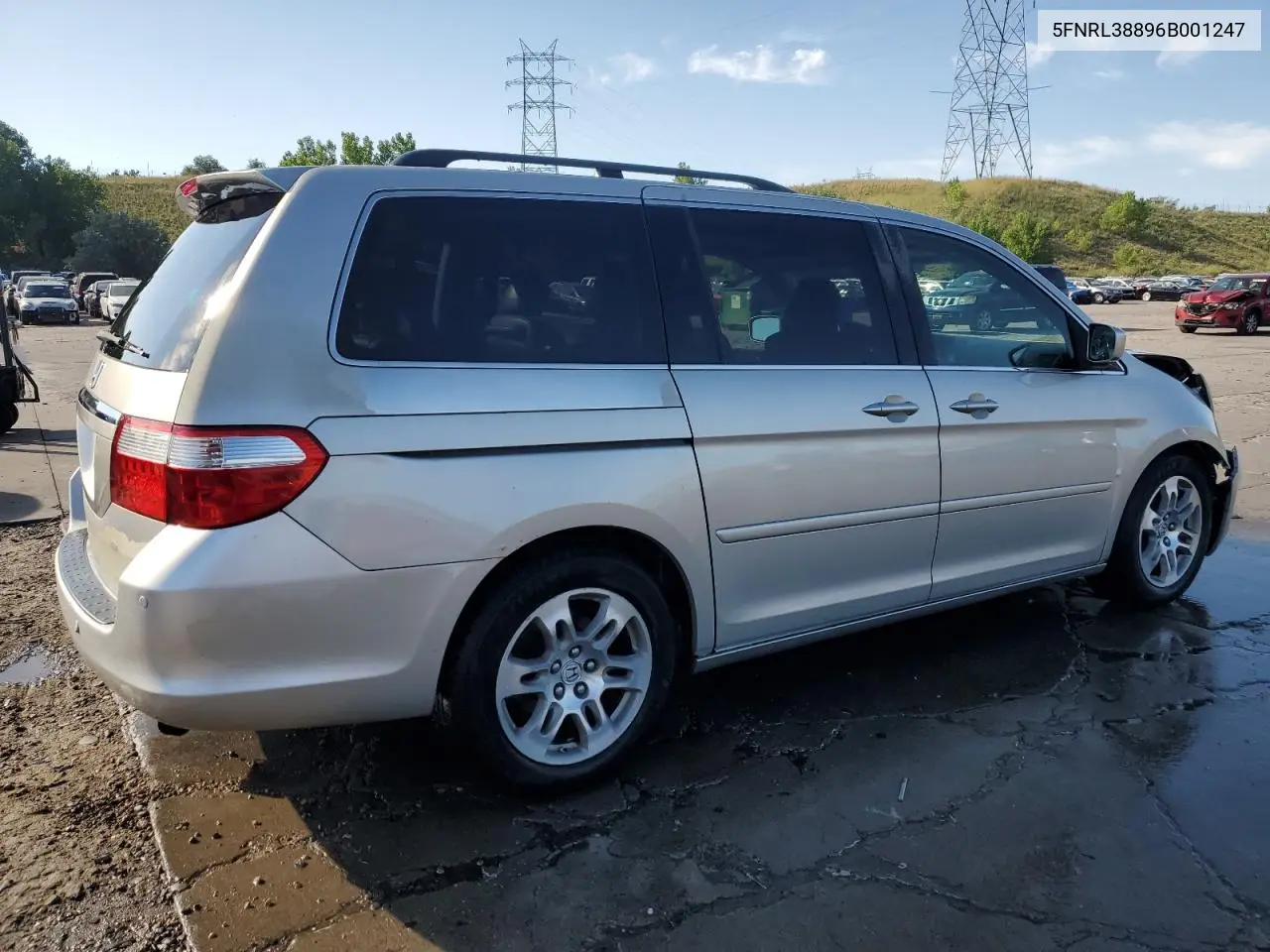 2006 Honda Odyssey Touring VIN: 5FNRL38896B001247 Lot: 62901165