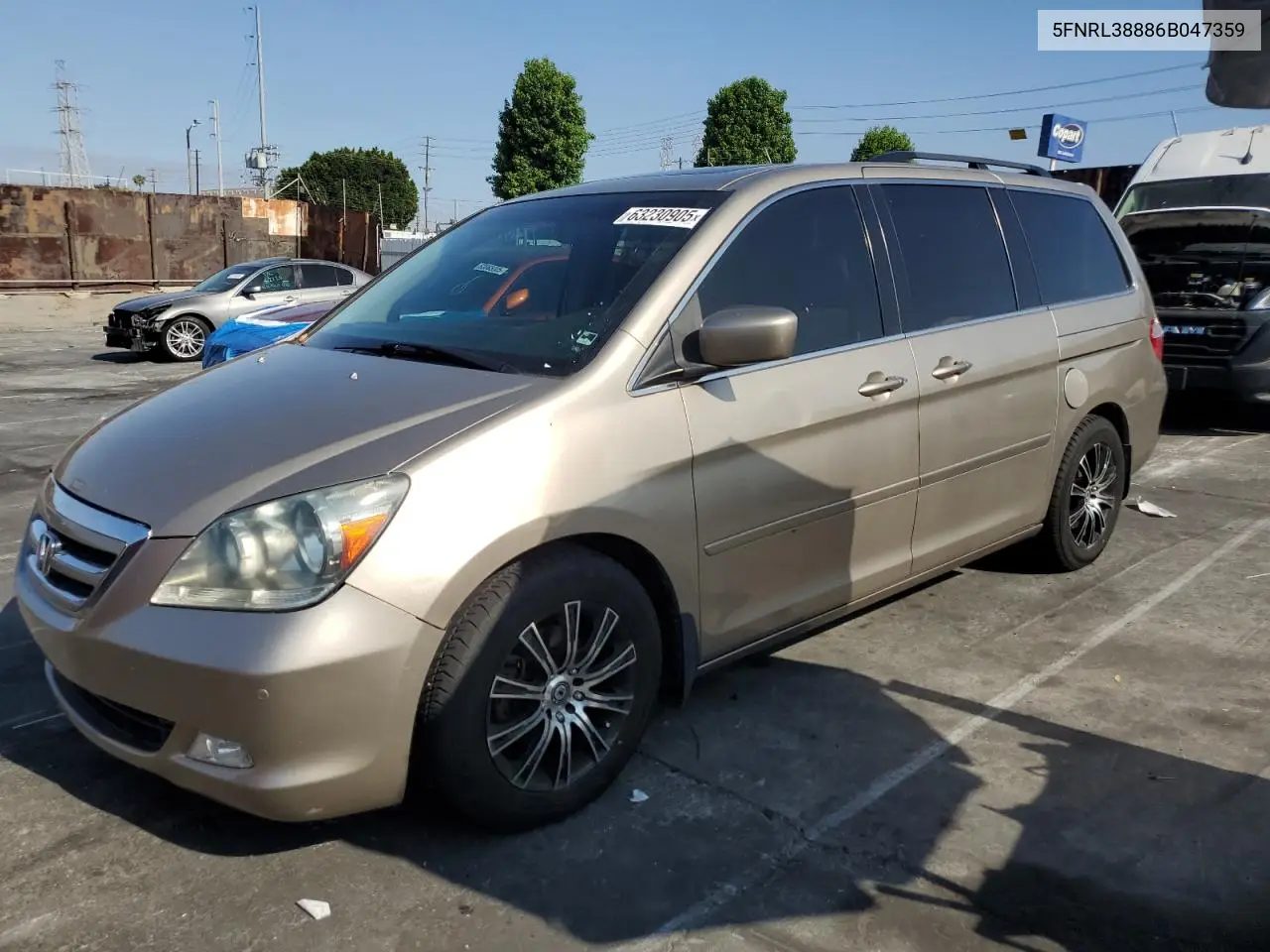 2006 Honda Odyssey Touring VIN: 5FNRL38886B047359 Lot: 63230905