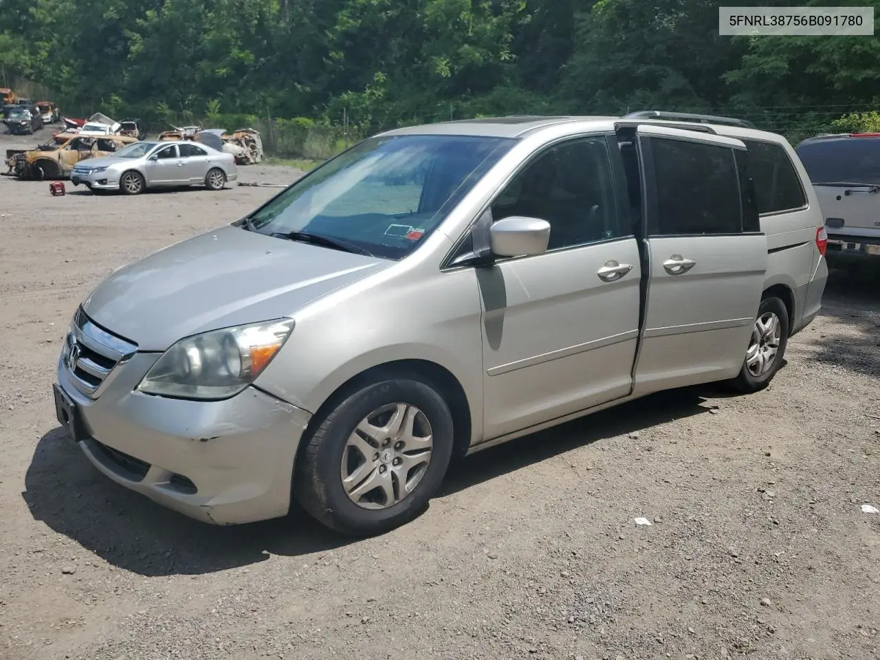 2006 Honda Odyssey Exl VIN: 5FNRL38756B091780 Lot: 63302825