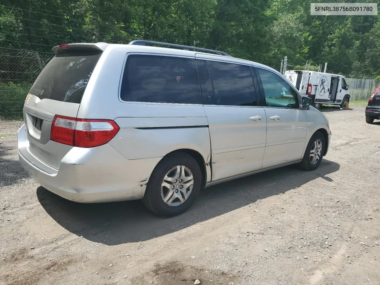 2006 Honda Odyssey Exl VIN: 5FNRL38756B091780 Lot: 63302825