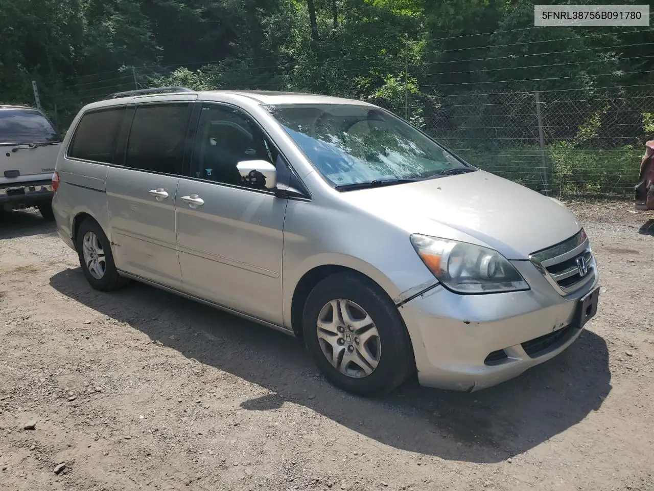 2006 Honda Odyssey Exl VIN: 5FNRL38756B091780 Lot: 63302825