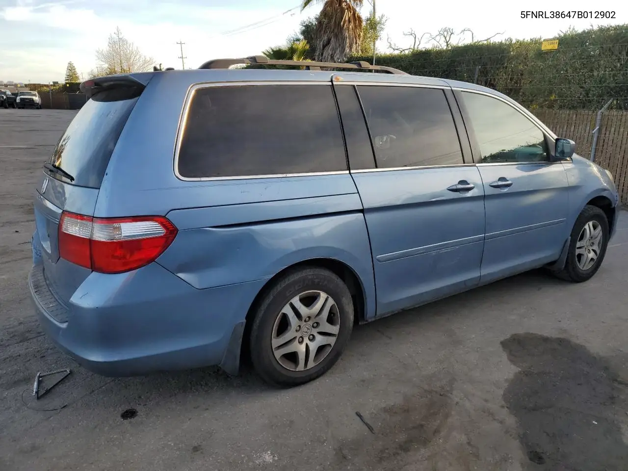 2007 Honda Odyssey Exl VIN: 5FNRL38647B012902 Lot: 45997565