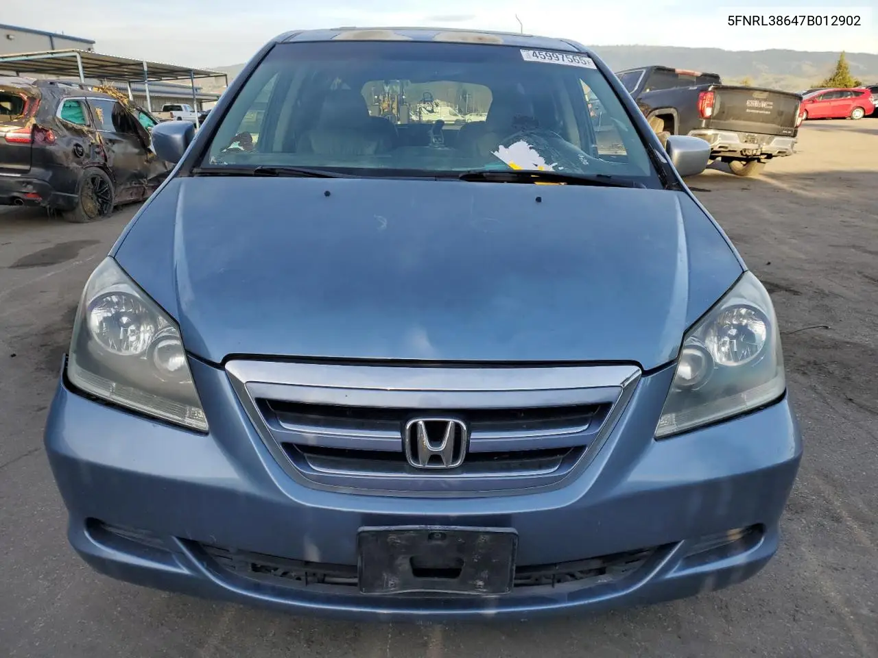 2007 Honda Odyssey Exl VIN: 5FNRL38647B012902 Lot: 45997565