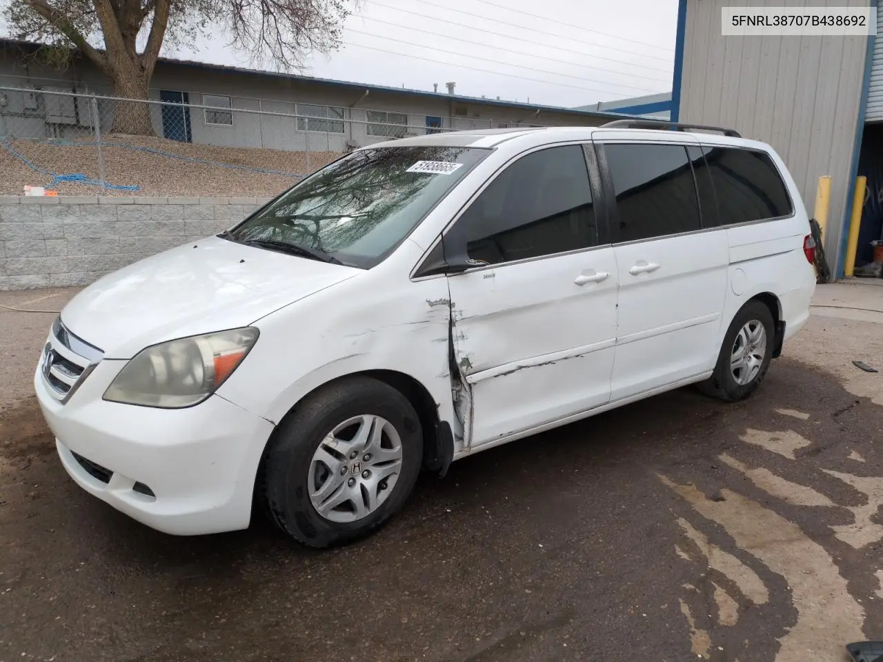 2007 Honda Odyssey Exl VIN: 5FNRL38707B438692 Lot: 51958665