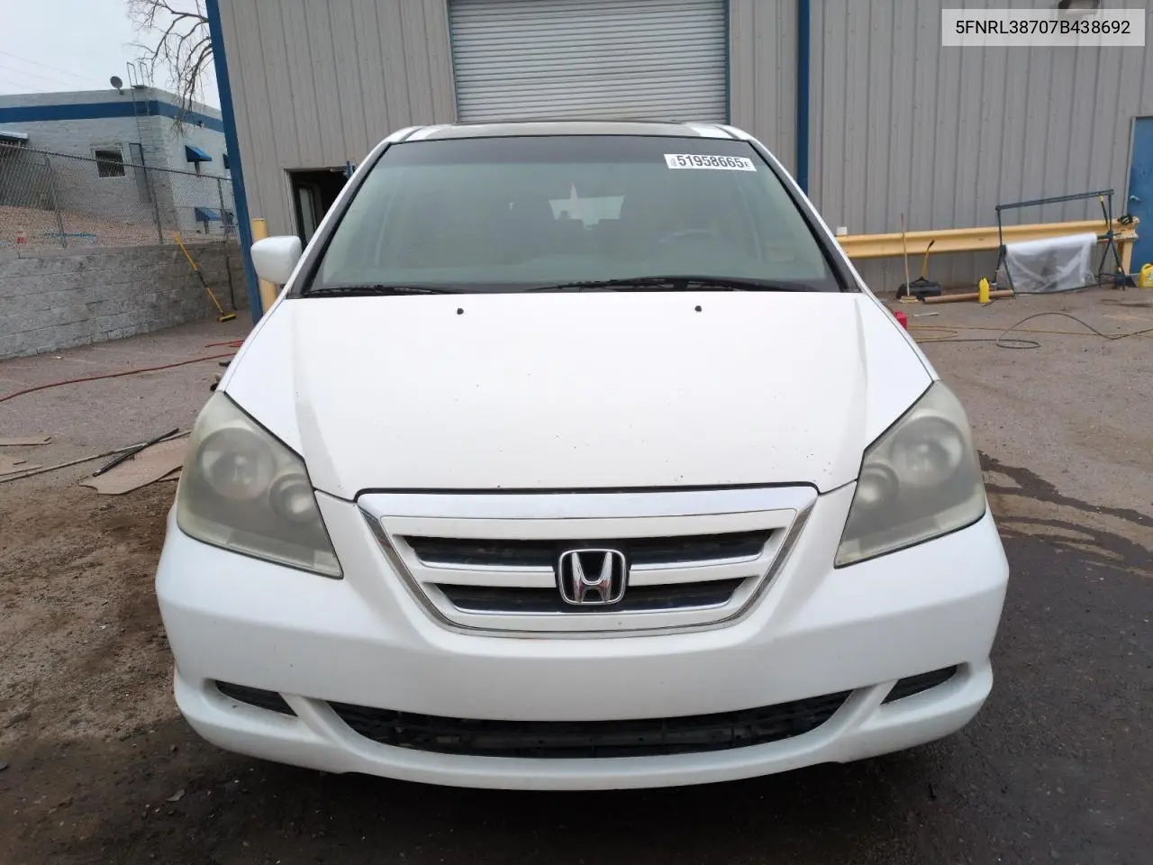 2007 Honda Odyssey Exl VIN: 5FNRL38707B438692 Lot: 51958665