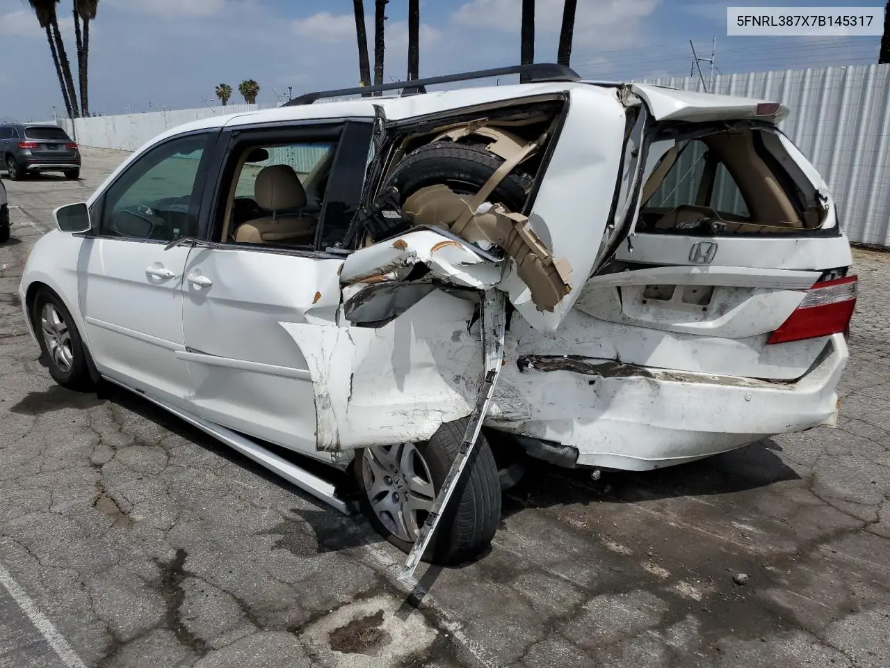 2007 Honda Odyssey Exl VIN: 5FNRL387X7B145317 Lot: 56540795