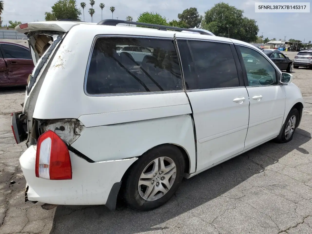 2007 Honda Odyssey Exl VIN: 5FNRL387X7B145317 Lot: 56540795