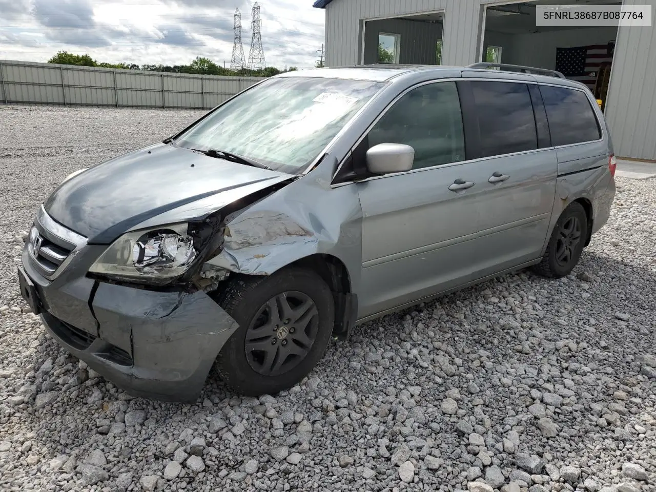 2007 Honda Odyssey Exl VIN: 5FNRL38687B087764 Lot: 56688065