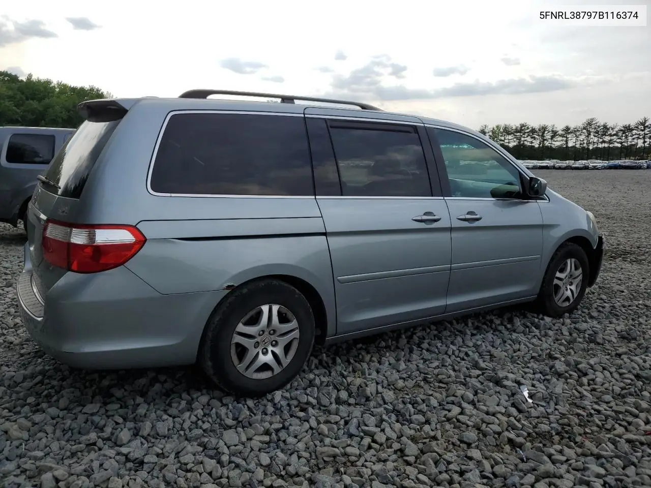 2007 Honda Odyssey Exl VIN: 5FNRL38797B116374 Lot: 56702345