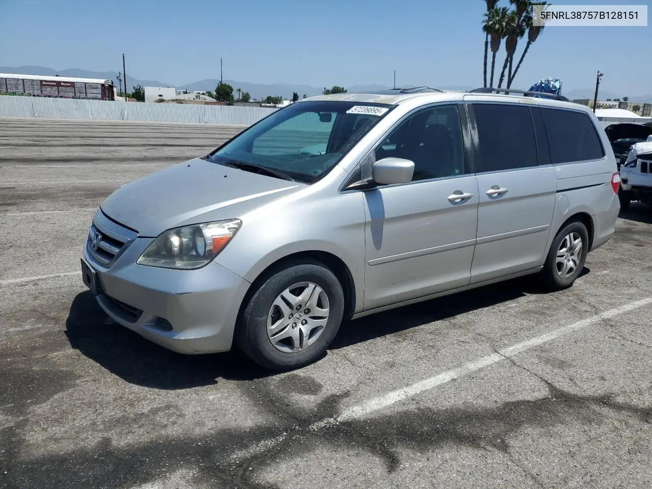 2007 Honda Odyssey Exl VIN: 5FNRL38757B128151 Lot: 57239895