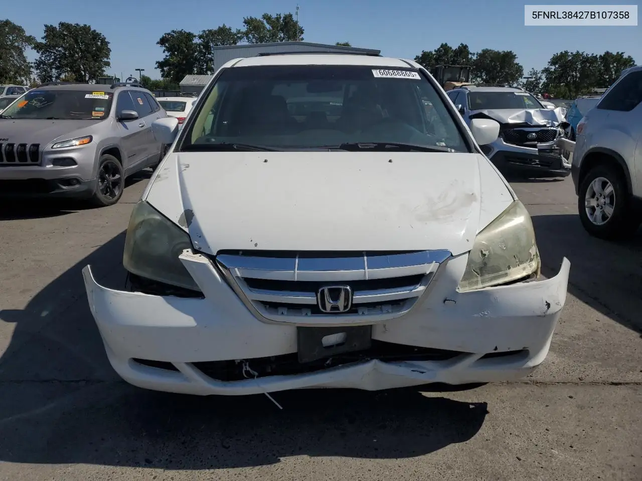 2007 Honda Odyssey Ex VIN: 5FNRL38427B107358 Lot: 60688865