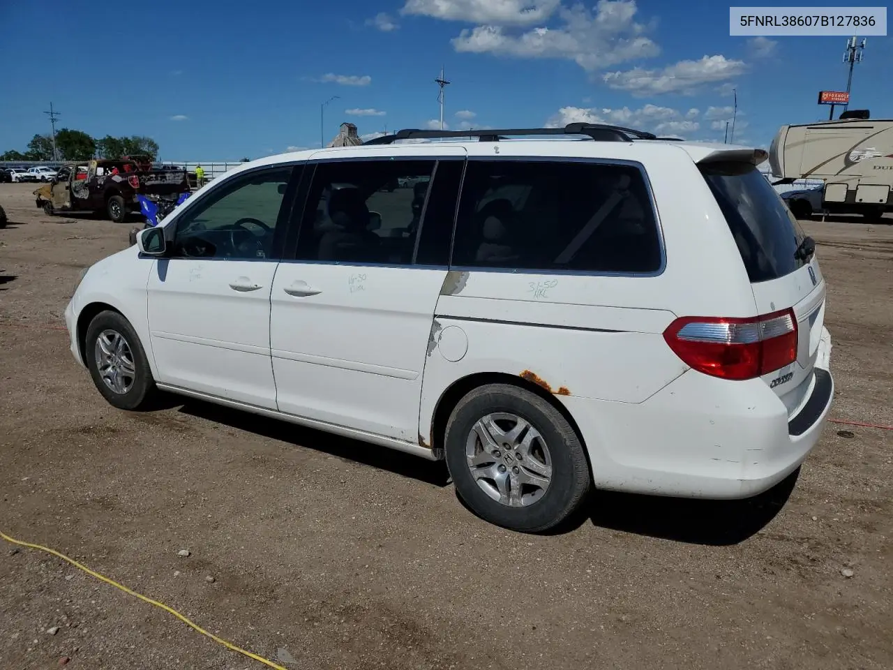 2007 Honda Odyssey Exl VIN: 5FNRL38607B127836 Lot: 61858225