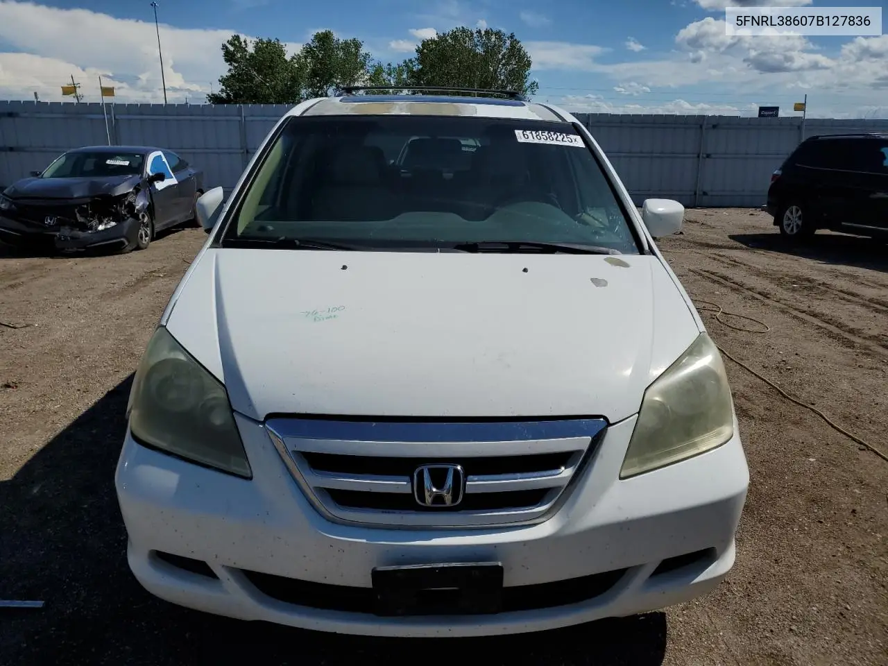 2007 Honda Odyssey Exl VIN: 5FNRL38607B127836 Lot: 61858225