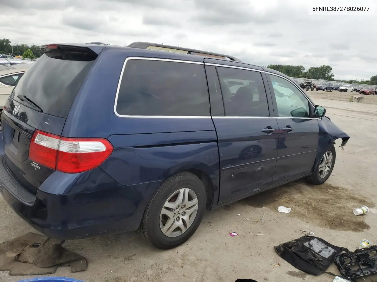 2007 Honda Odyssey Exl VIN: 5FNRL38727B026077 Lot: 62020375