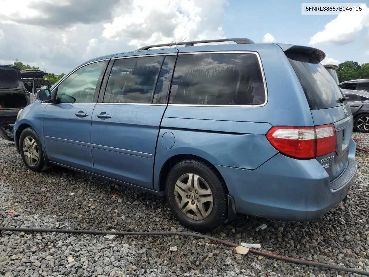 2007 Honda Odyssey Exl VIN: 5FNRL38657B046105 Lot: 62325345