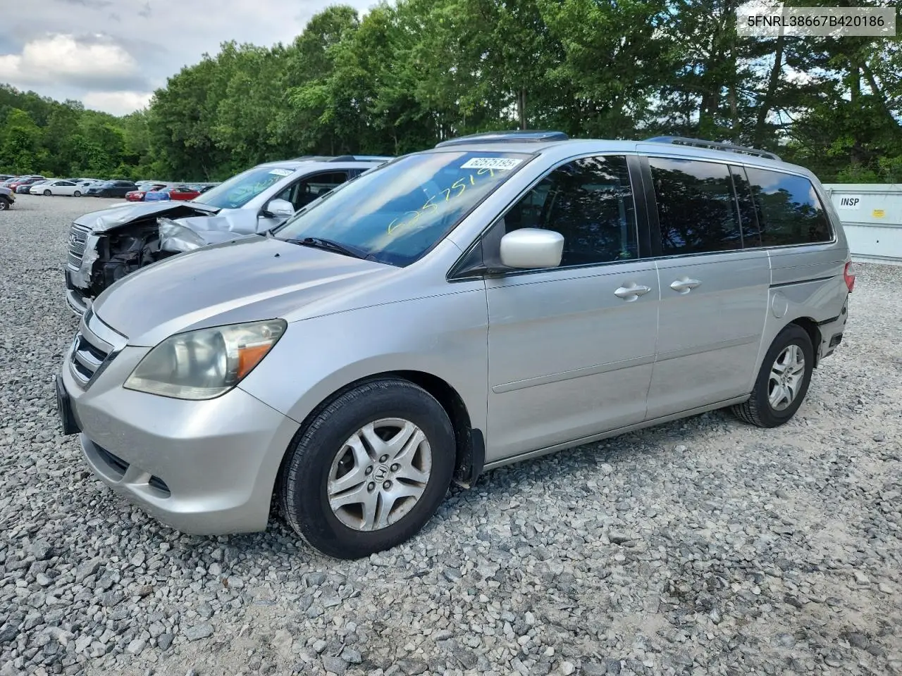 2007 Honda Odyssey Exl VIN: 5FNRL38667B420186 Lot: 62575195