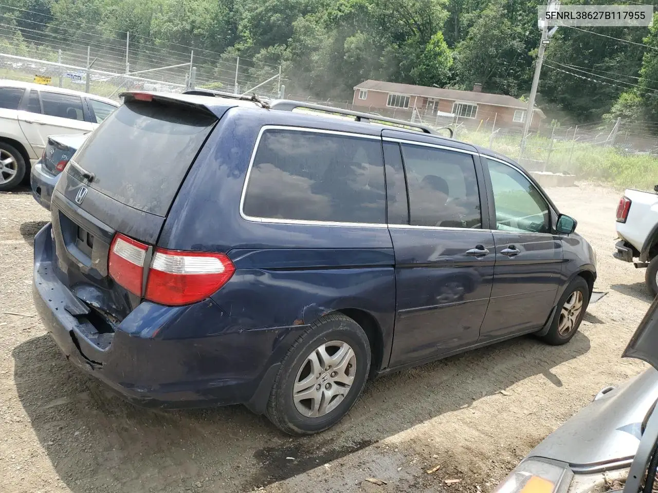 2007 Honda Odyssey Exl VIN: 5FNRL38627B117955 Lot: 62692435