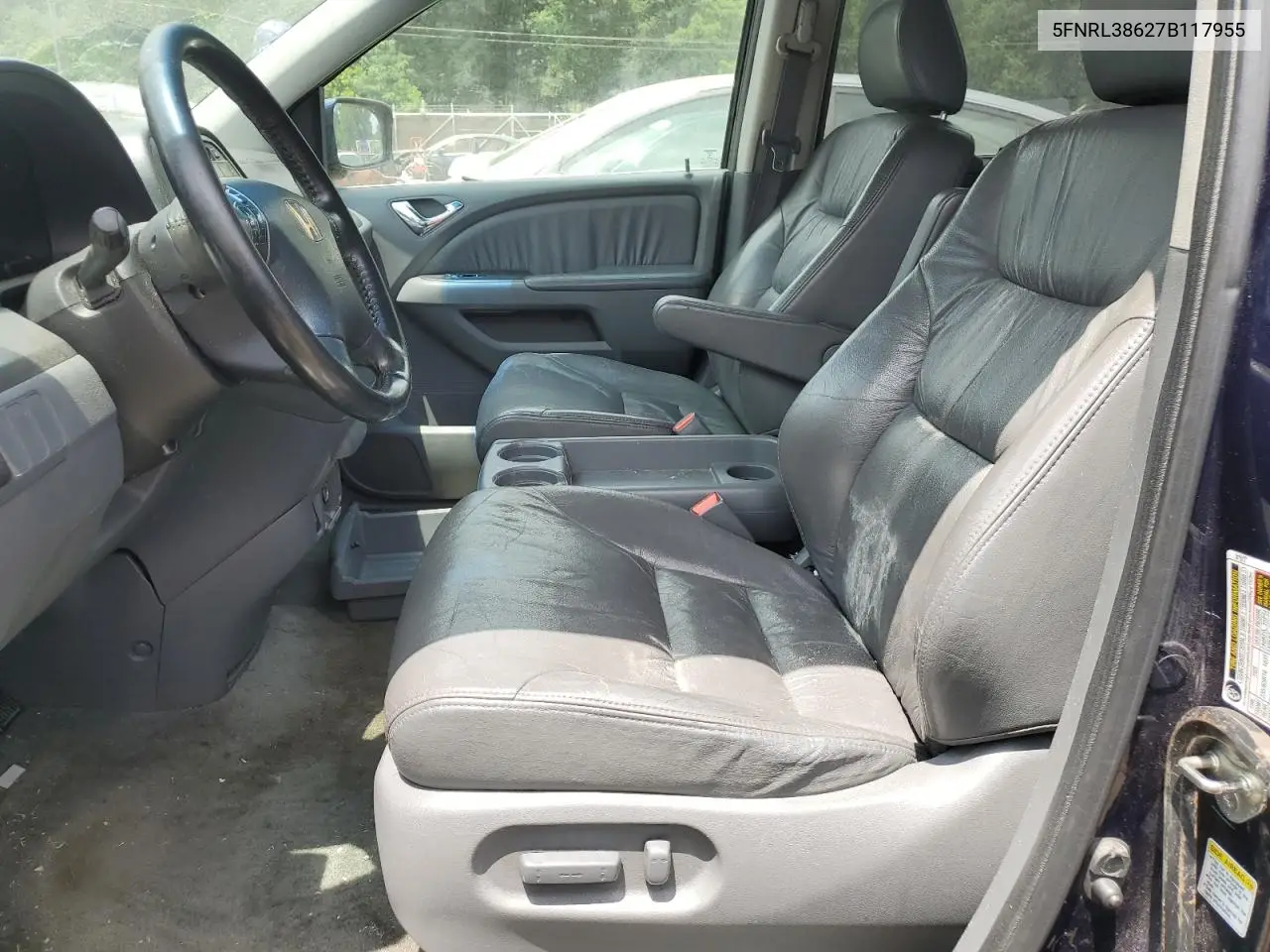 2007 Honda Odyssey Exl VIN: 5FNRL38627B117955 Lot: 62692435