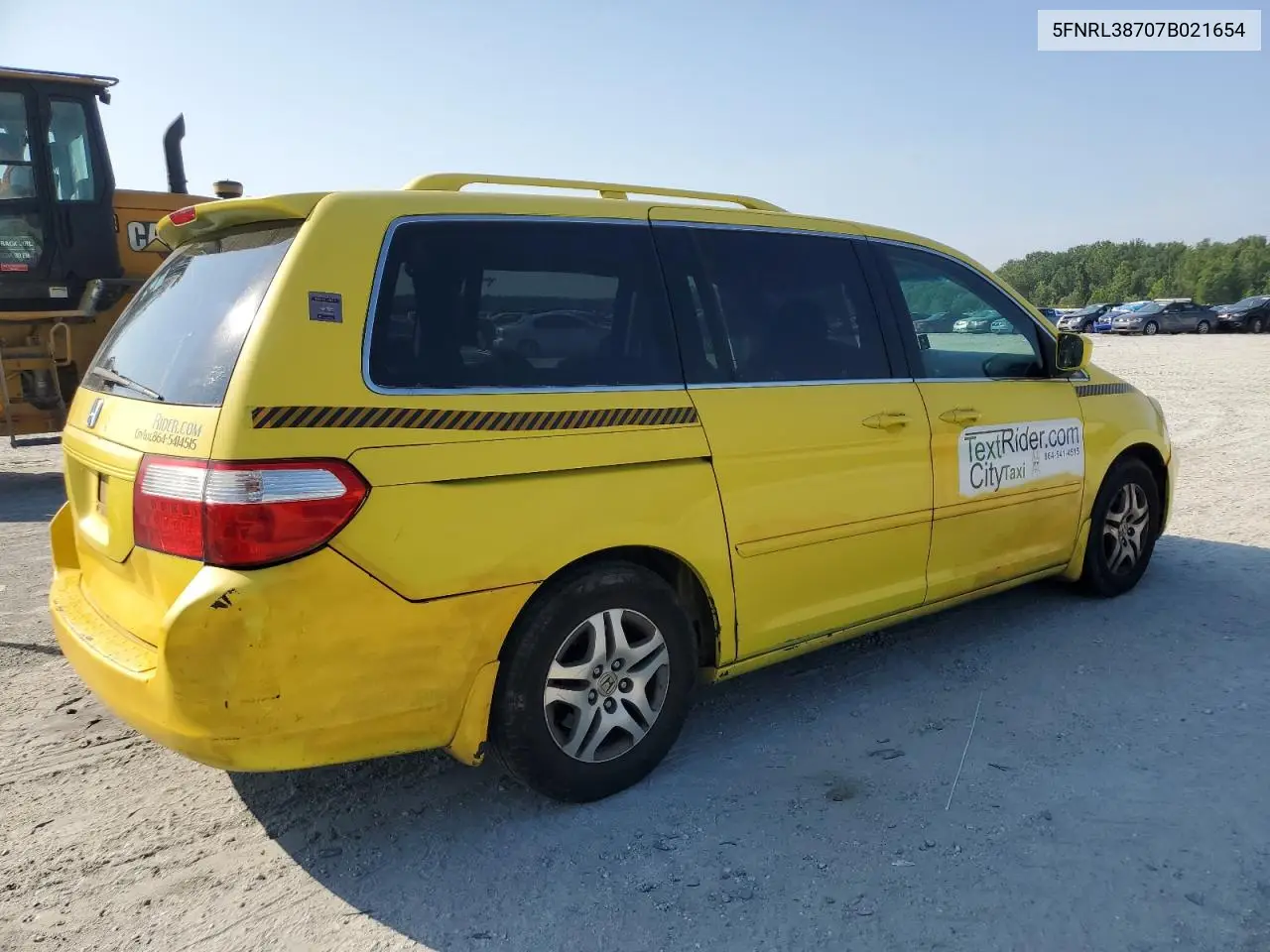2007 Honda Odyssey Exl VIN: 5FNRL38707B021654 Lot: 62757095