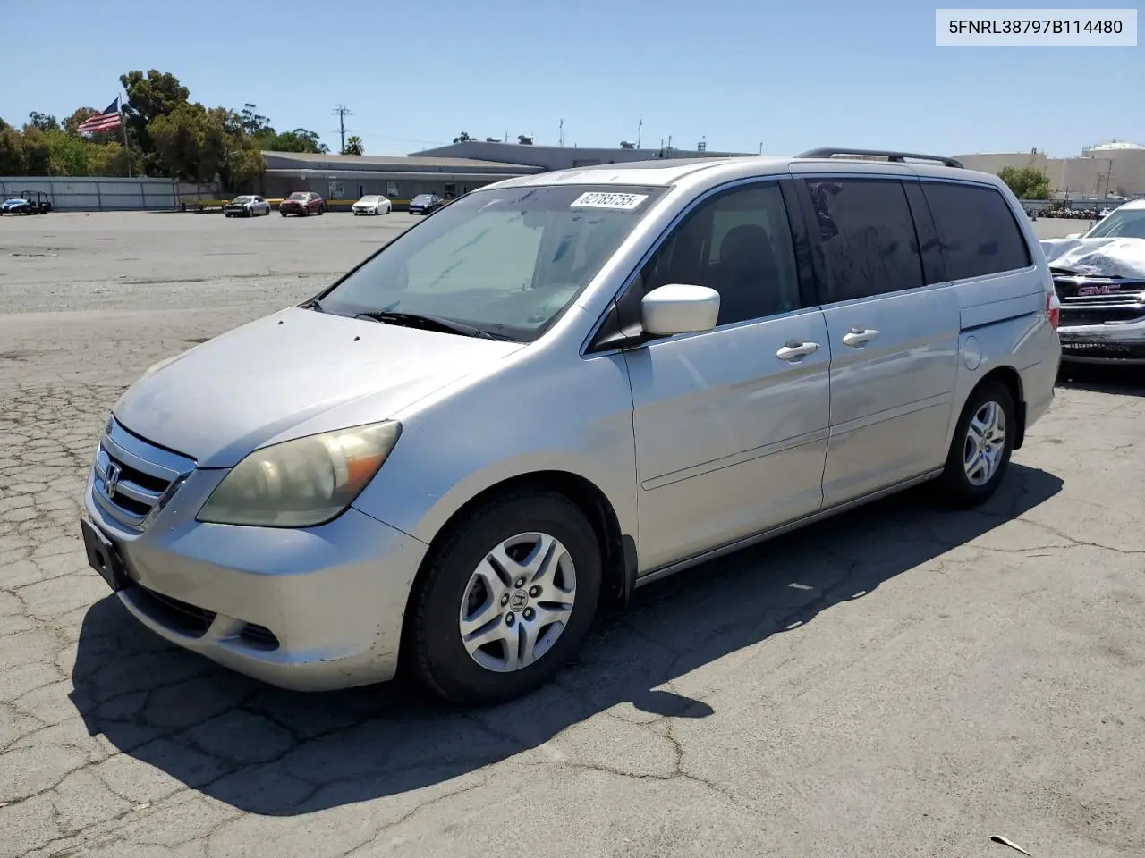 2007 Honda Odyssey Exl VIN: 5FNRL38797B114480 Lot: 62785755