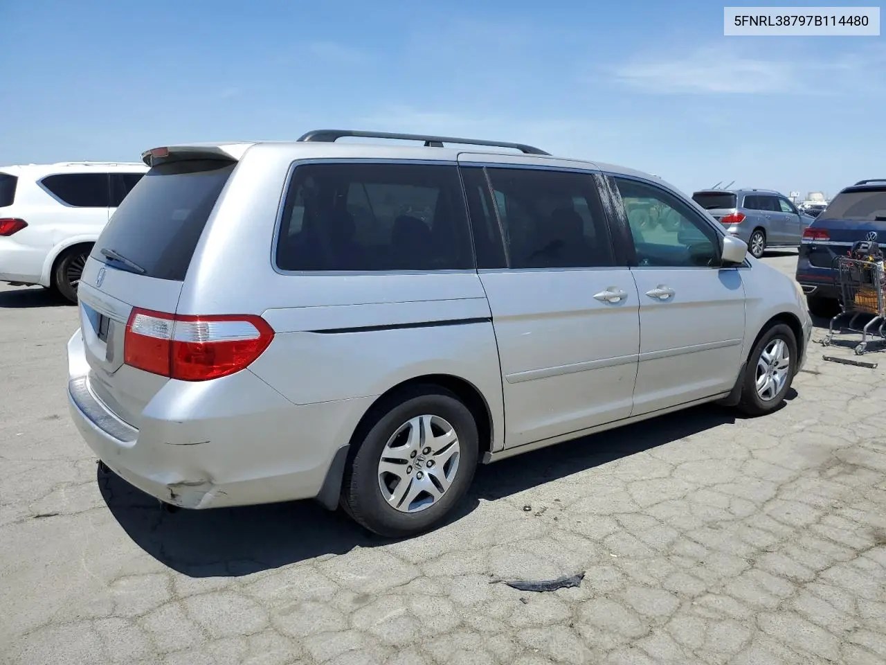 2007 Honda Odyssey Exl VIN: 5FNRL38797B114480 Lot: 62785755