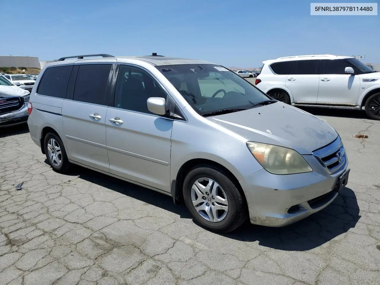 2007 Honda Odyssey Exl VIN: 5FNRL38797B114480 Lot: 62785755