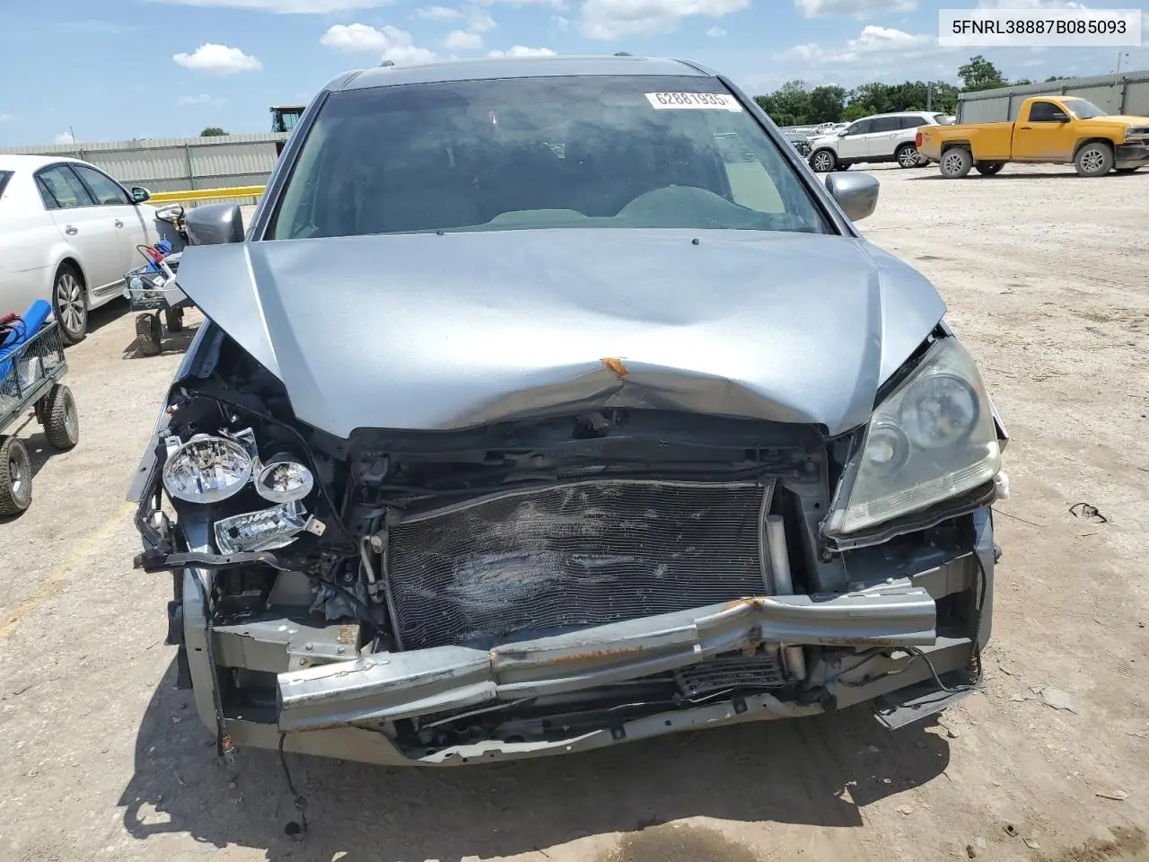 2007 Honda Odyssey Touring VIN: 5FNRL38887B085093 Lot: 62881935