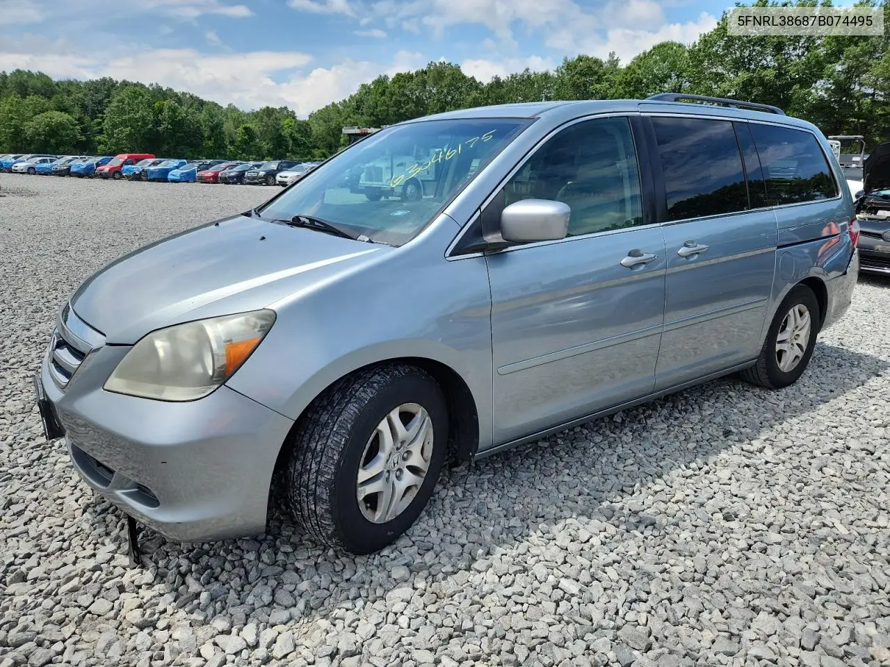2007 Honda Odyssey Exl VIN: 5FNRL38687B074495 Lot: 63046175