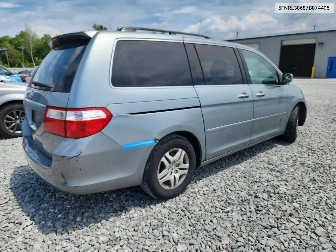 2007 Honda Odyssey Exl VIN: 5FNRL38687B074495 Lot: 63046175