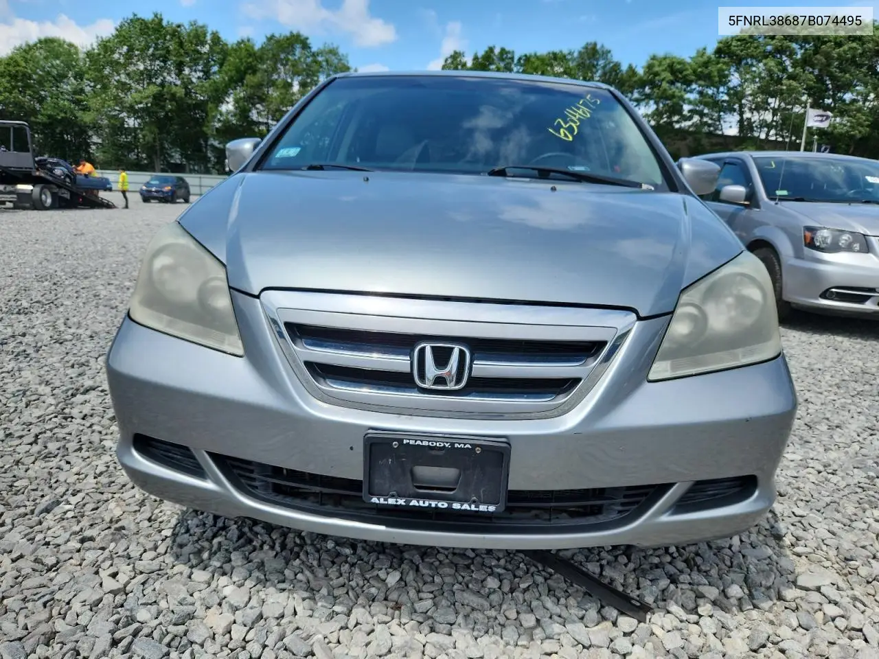 2007 Honda Odyssey Exl VIN: 5FNRL38687B074495 Lot: 63046175