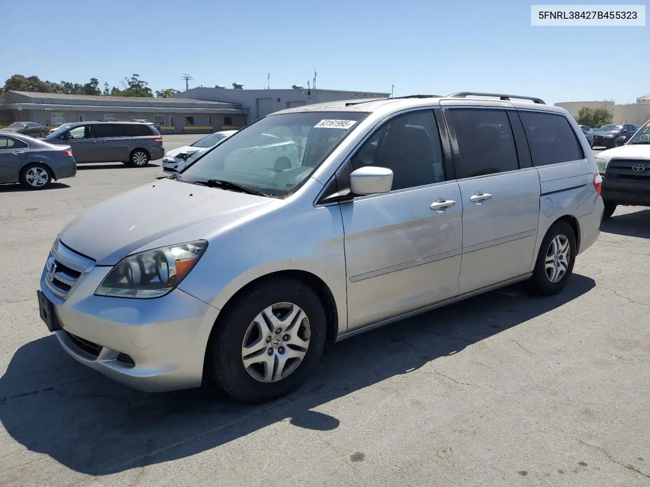 2007 Honda Odyssey Ex VIN: 5FNRL38427B455323 Lot: 63161995