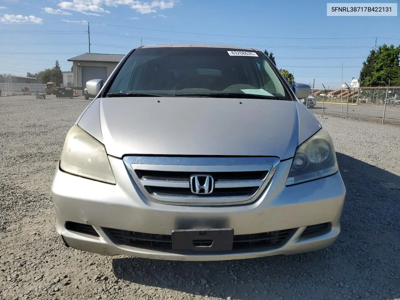 2007 Honda Odyssey Exl VIN: 5FNRL38717B422131 Lot: 63208635
