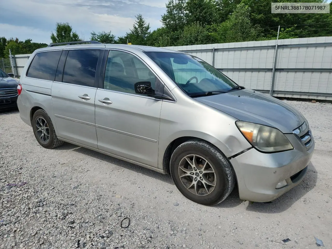 2007 Honda Odyssey Touring VIN: 5FNRL38817B071987 Lot: 63314085