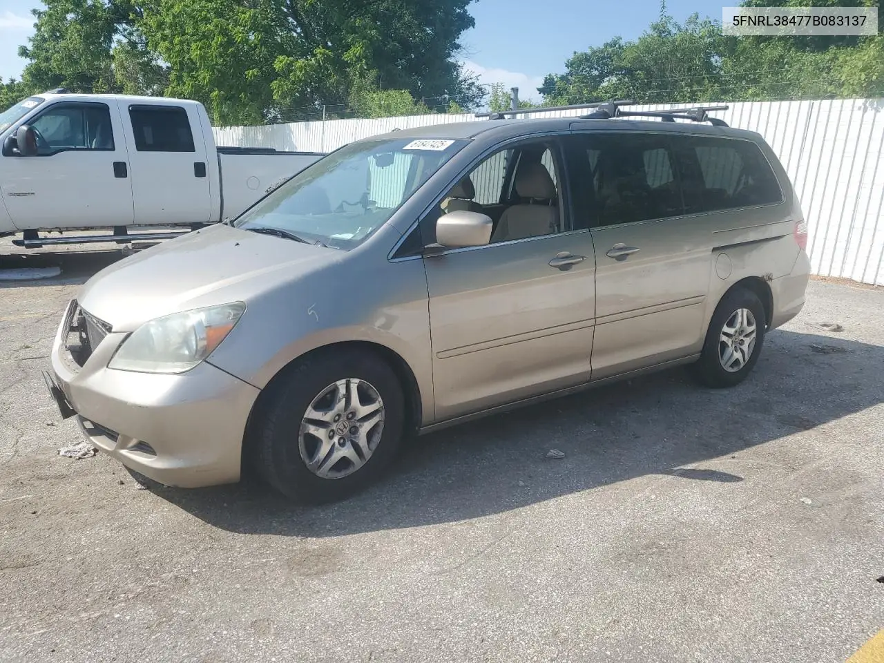2007 Honda Odyssey Ex VIN: 5FNRL38477B083137 Lot: 63322845