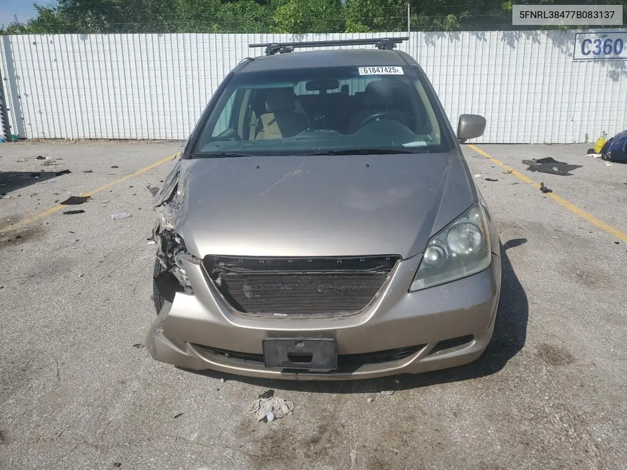 2007 Honda Odyssey Ex VIN: 5FNRL38477B083137 Lot: 63322845