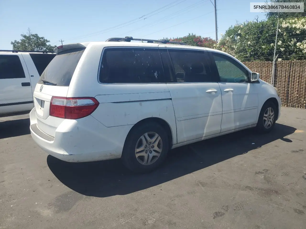 2007 Honda Odyssey Exl VIN: 5FNRL38667B460834 Lot: 63347985