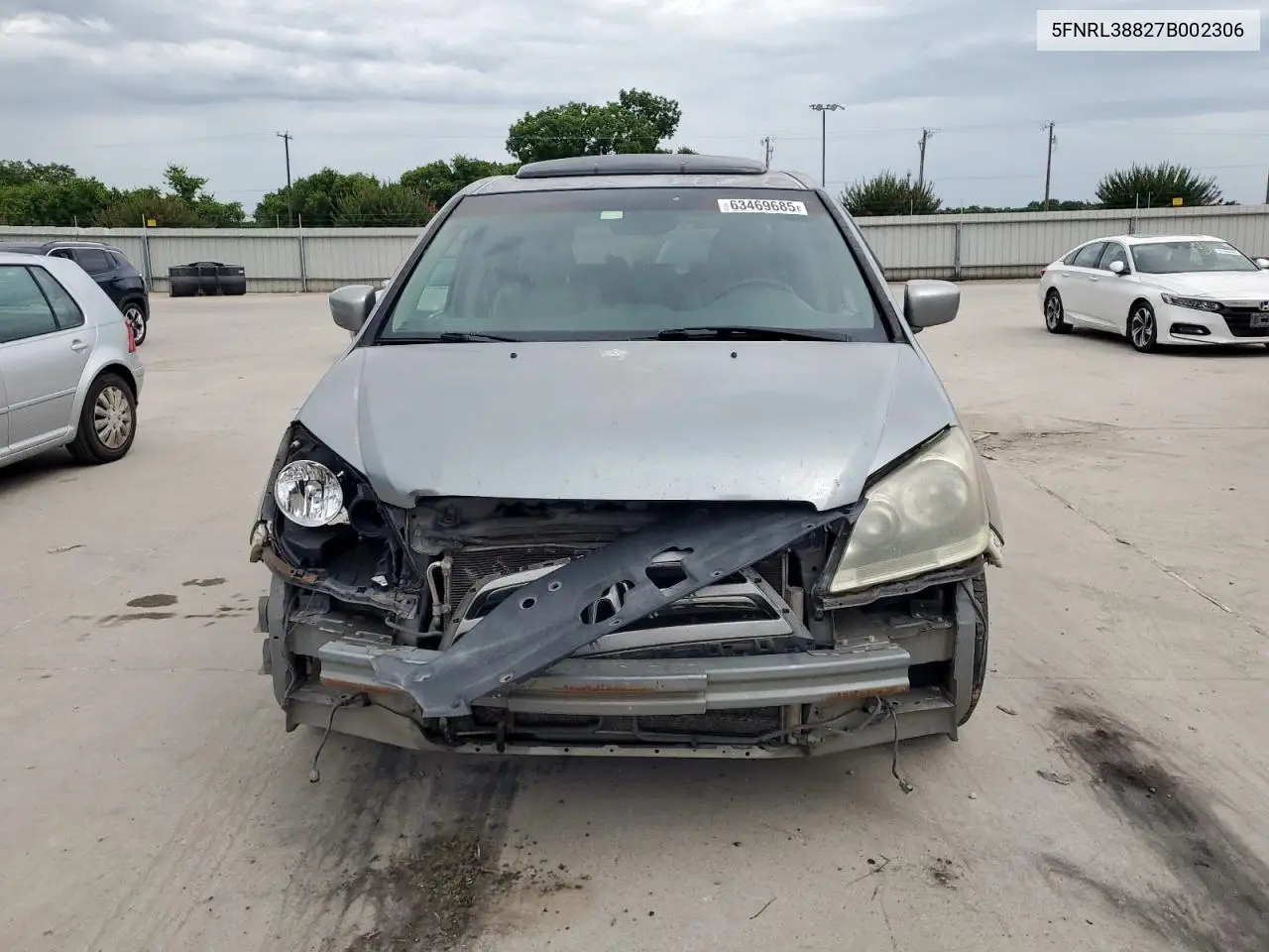 2007 Honda Odyssey Touring VIN: 5FNRL38827B002306 Lot: 63469685